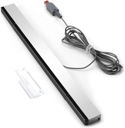 Vista 2 de Adaptador de cable de alimentación Wii 3 en 1 + cables Wii compuesto de audio y video + barra de sensor Wii con cable, barra de sensor de rayos