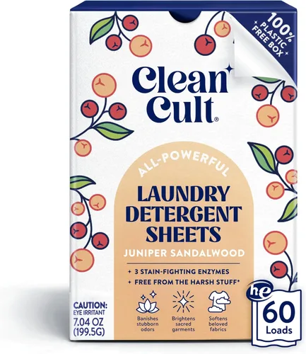 Vista 10 de Cleancult Hojas de detergente para ropa – Caja resellable – 3 enzimas que combaten las manchas – Sin fragancia – 60 cargas – Libre de productos