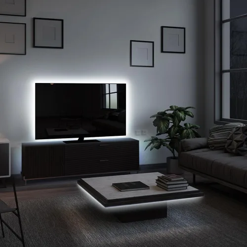 Vista 4 de Feit Electric Cinta de Luz LED de 16 pies, Regulable, Enchufable/Cableado Directo, Tiras de Luz LED Ultradelgadas para el Hogar, 2950 Lúmenes, 3000K
