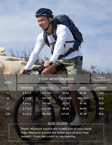 Vista 6 de Pantalones cortos de ciclismo de montaña para hombre, acolchados 3D, holgados, de secado rápido, ligeros, para ciclismo