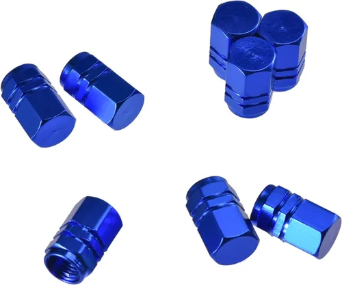 Vista 5 de EBOOT 8 piezas azules tapas para válvula de neumáticos, cubiertas de válvula universales para automóviles, a prueba de polvo, aluminio