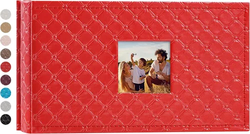 Vista 38 de Mublalbum Álbum de fotos pequeño de 4 x 6 pulgadas, 100 fotos, cubierta de cuero, libro de fotos con bolsillos horizontales para bebé, boda, Negro