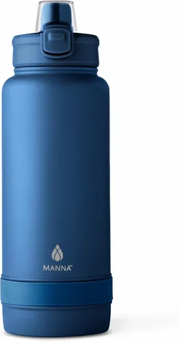 Vista 30 de Manna Botella de acero inoxidable con tapa de bloqueo a presión y boquilla para sorber - 16 onzas - Blazer Powder Coat