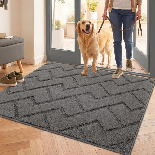 Vista 83 de hicorfe Tapete para puerta delantera para entrada exterior, 20 x 31.5 pulgadas, absorbente, resistente a la suciedad, tapetes de bienvenida