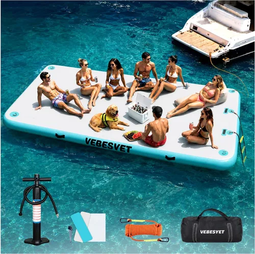 Vista 9 de Plataforma flotante inflable del muelle con la escalera suave Gris claro+negro