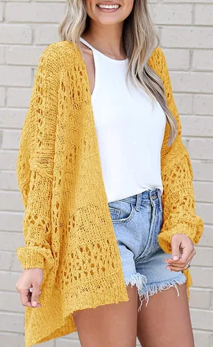Vista 2 de Lightweight Summer Cardigan for Women Spring Netted Crochet Knit Cardigans Sweaters