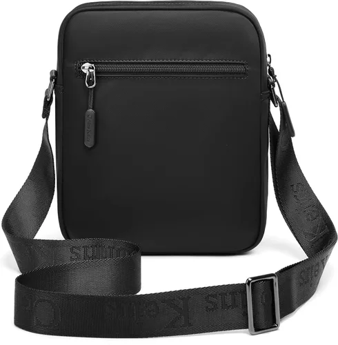 Vista 7 de Colins Keirs Bolso bandolera para hombre, bolso bandolera de viaje con cremallera y correa de hombro ajustable. Bolsa de mensajero pequeña