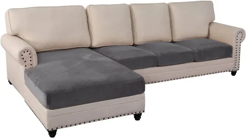 Vista 20 de Fundas para sofá de 3/4 piezas, fundas para sofá en forma de L para sofá seccional, elásticas, más gruesas, de jacquard separado, funda para sofá #1