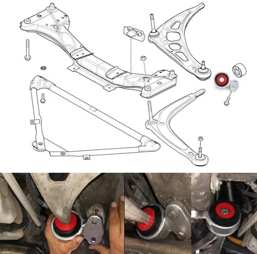 Vista 6 de Kit de bujes de brazo de control delantero inferior compatible con BMW E46 E85 325i 330i Z4 99-06