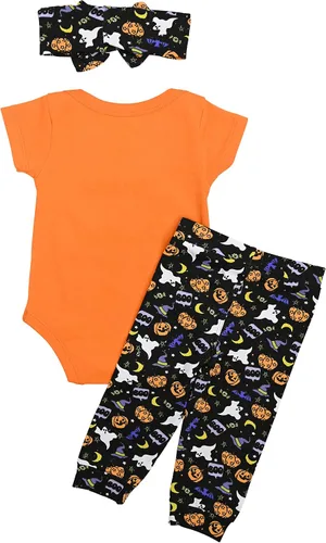 Vista 2 de Traje unisex de 2 piezas bordado Haunt It Layette para bebé, Haunt It