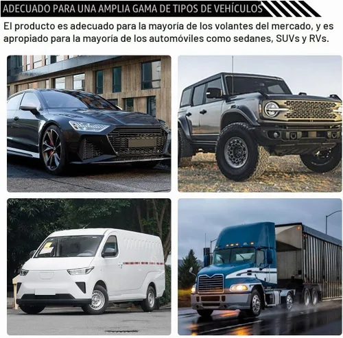 Vista 5 de LAINLOY Funda para volante de automóvil de 14.5"-15", funda de cuero de microfibra, decoración de volante antideslizante y transpirable, accesorios