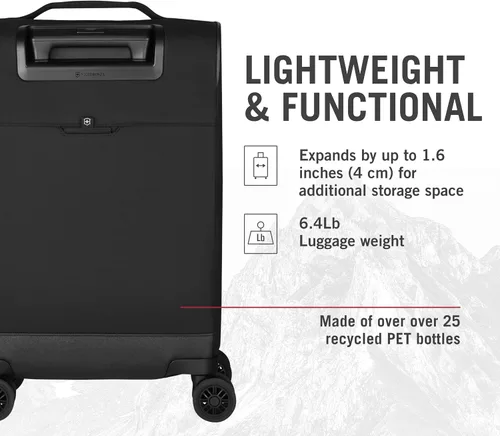 Vista 3 de Victorinox Crosslight Frequent Flyer - Maleta ligera con ruedas para artículos esenciales de viaje, equipaje expandible con organizador plegable