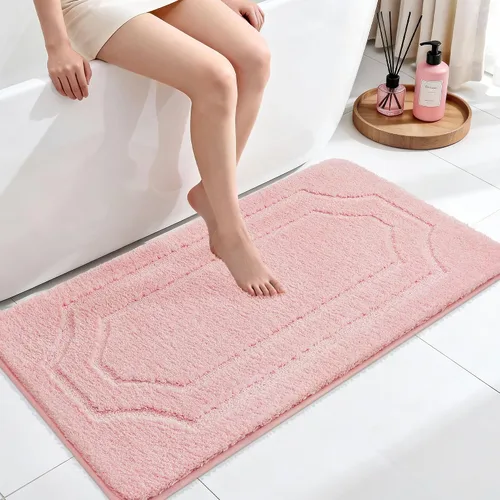 Vista 14 de BEQHAUSE Alfombra de Baño-Antideslizante-Tapete de Baño-Suave y Absorbente-Tapete de Ducha-Tapetes de Baño de Poliéster para Baño Lavables a Máquina