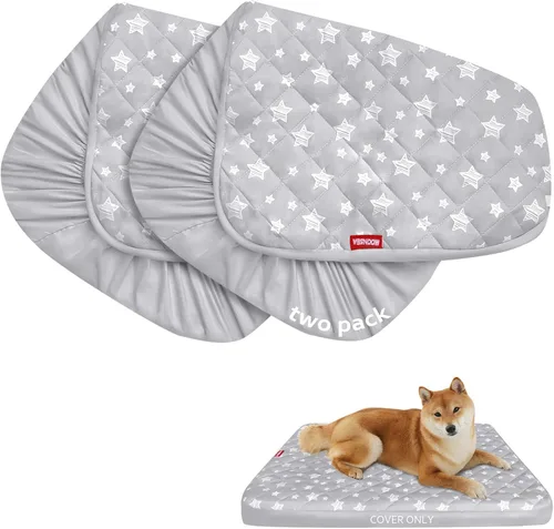 Vista 25 de Fundas impermeables para cama de perro, diseño de estrellas grises, 27 x 36 Gris (Grey Star)