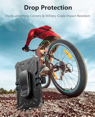 Vista 6 de FNTCASE Funda para iPhone 14 Pro Max: funda resistente de grado militar para teléfono celular con soporte y estuche con clip Protección