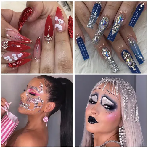 Vista 5 de Diamantes de imitación, 3150 piezas de gemas transparentes para uñas, joyas de cara plateada, gemas de ojo de dientes, diminutos diamantes de Cristal