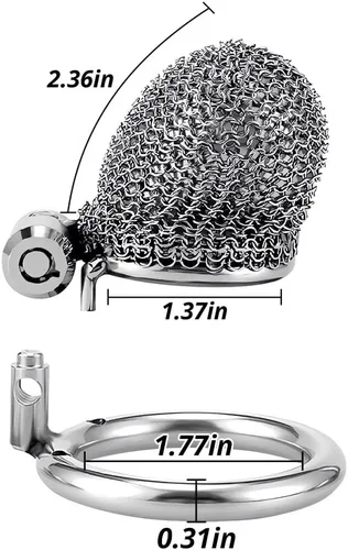 Vista 4 de Dispositivos de castidad masculina Jaulas para polla Malla Flexible Transpirable Bloqueada Pene Jaula Ejercicio para el pene Tease Sexo Bondage