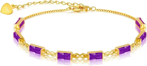 Vista 11 de Pulsera de eslabones de oro de 18 quilates para mujer, pulsera de tenis con circonita cúbica 5A, hipoalergénica, plata de ley 925 hipoalergénica