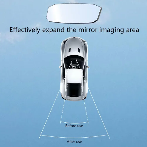 Vista 4 de Espejo retrovisor para automóvil, espejo retrovisor convexo de gran angular con clip interior de 12 pulgadas, accesorios para automóvil, espejo