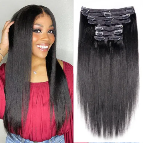 Vista 67 de Extensiones de cabello humano real rizado con clip, 4/27/4, ombré, rizado con clip, para mujer, 3C y 4A (12 pulgadas, #4/27/4)