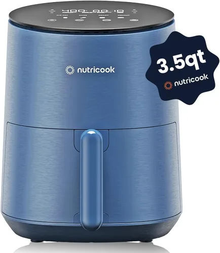 Vista 8 de Nutricook Freidora de aire - 8 funciones preestablecidas, panel de control de vidrio templado, freidora compacta de 3.5 cuartos de galón
