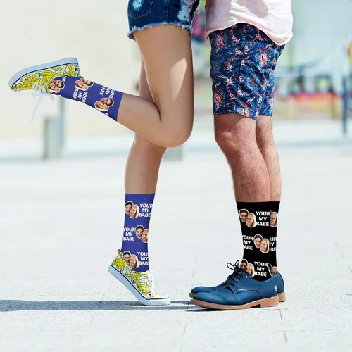 Vista 5 de Jecivila Calcetines personalizados con foto, calcetines divertidos personalizados, imprime tu imagen, regalos divertidos personalizados para hombres