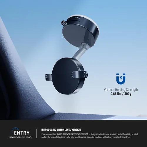 Vista 3 de NEEWER Versión de nivel de entrada, soporte magnético para teléfono celular, soporte plegable con ventosa al vacío para tu parabrisas de automóvil