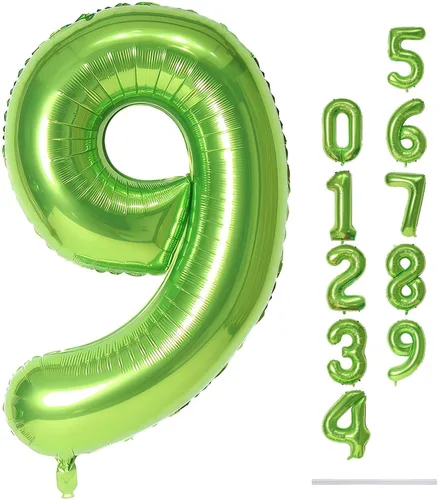 Vista 18 de Globo negro del número 0 para niñas y niños, 40 pulgadas, grande, número 0-9, de papel de aluminio, de Mylar para helio, juego de globos digitales