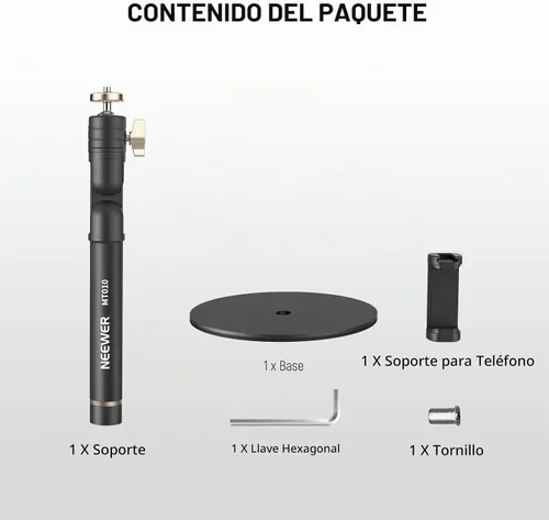 Vista 8 de NEEWER MT010 - Soporte de teléfono celular para escritorio, mesa de oficina ajustable, compatible con iPhone y Samsung para grabación de video