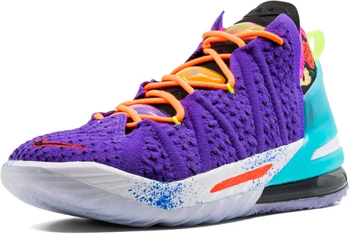 Vista 4 de Nike Tenis de baloncesto Lebron 18 para hombre, NegroVerde Eléctrico-Negro