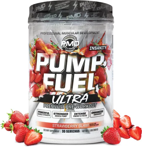Vista 12 de PMD Sports Pump Fuel All in Insanity, Polvo Pre-Entreno Definitivo y Bomba Muscular, Energía de Máxima Fuerza, Concentración, Resistencia