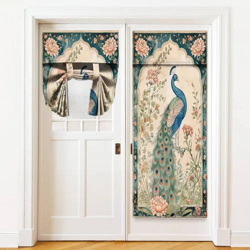 Vista 37 de Cortinas de puerta negras y rojas para ventanas de puerta, estampado de leopardo y cebra, cortinas de ventana para puerta de vidrio francesa
