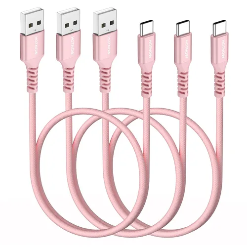 Vista 10 de Cable corto USB A a USB C de 0.5 pies, paquete de 3 cables USB C de 6 pulgadas de carga rápida 3A para iPhone 17 16 15, Samsung Galaxy S24 S23 S11