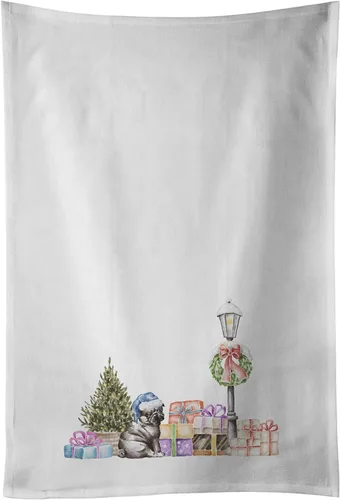 Vista 32 de Caroline's Treasures CK8100WTKT - Juego de 2 toallas de cocina con diseño de bulldog francés con diseño de país de las maravillas navideñas