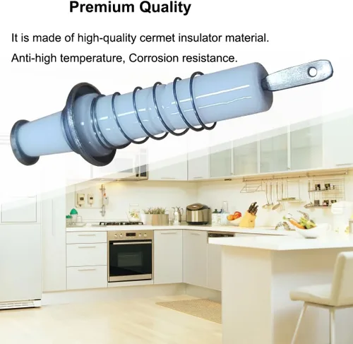 Vista 4 de 2 piezas de gas quemador de estufa de encendido PB040264 electrodo de chispa con resorte y clip compatible con Viking Range 9, 12, 15 K