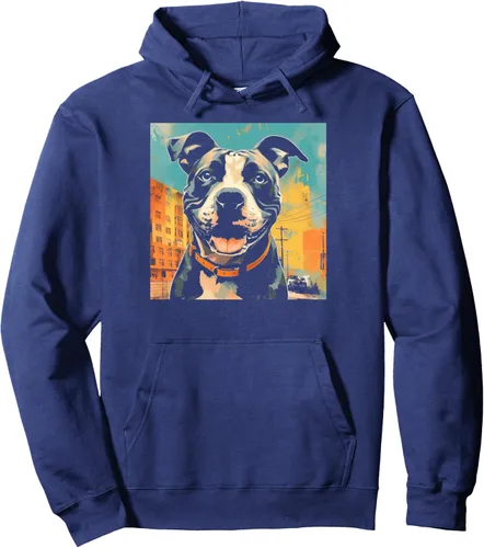 Vista 3 de American Pit Bull Terrier Dog Vintage Style Pullover Hoodie