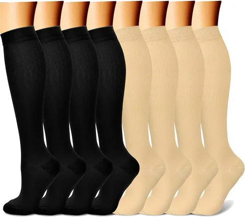 Vista 33 de CHARMKING Calcetines de compresión para mujeres y hombres para circulación (8 pares) 15-20 mmHg, mejor soporte para ciclismo atlético