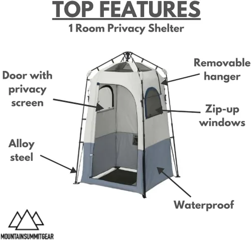 Vista 2 de Caddis Refugio rápido de privacidad de 1/2 habitaciones, ducha de campamento y tienda de campaña portátil para inodoro, tiendas de campaña