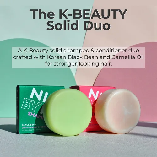 Vista 6 de K-Beauty - Juego de barra de champú y acondicionador para el cabello fino – Cuidado sólido del cabello con aceite de frijoles negros y camelia