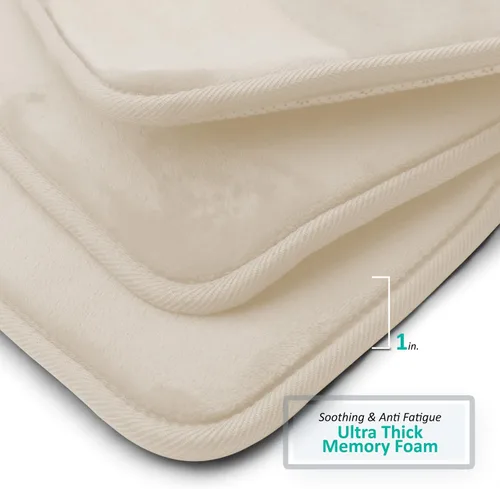 Vista 7 de Clara Clark Alfombra de Baño 24" x 17" - Alfombras de Baño, Tapete de Baño de Espuma Viscoelástica, Afelpado, Acogedor, Ultra Suave, Antideslizante