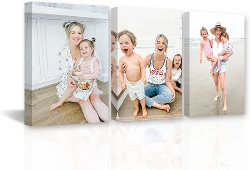 Vista 7 de DOARTDO Lienzo decorativo para pared, 3 paneles, impresiones en lienzo personalizadas con fotos familiares de tu boda, decoración del hogar listo