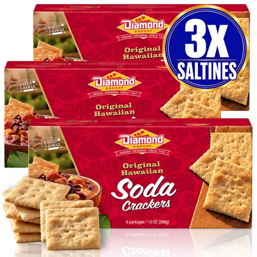 Vista 6 de Diamond Bakery - Galletas de soda hawaianas originales (tapas sin sal) Peso neto: 13 onzas.
