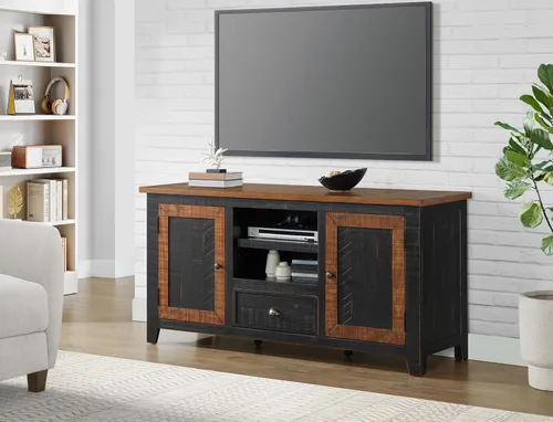 Vista 12 de Martin Svensson Home Monterey - Soporte para TV, color negro con tapa marrón