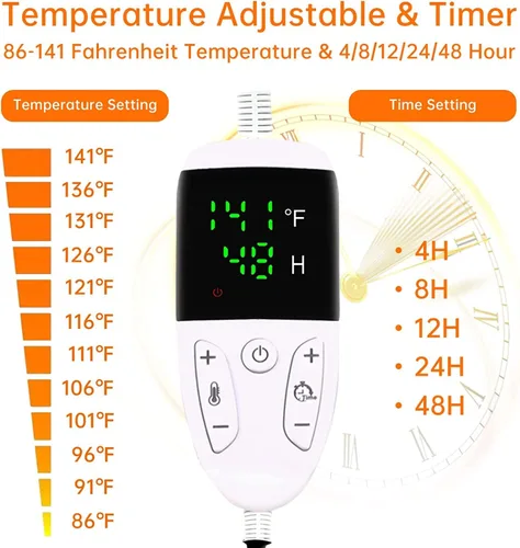 Vista 2 de Almohadilla térmica eléctrica para animales pequeños, tapete térmico para mascotas, control automático de temperatura, manta cálida de invierno