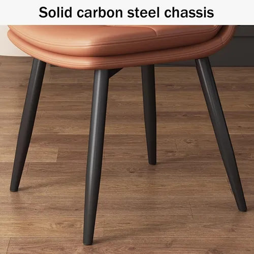 Vista 8 de Upholstered Dining Chairs Set of 4, Leather Kitchen Chair with Metal Legs, Dining Room Kitchen Chair with Back for Brown