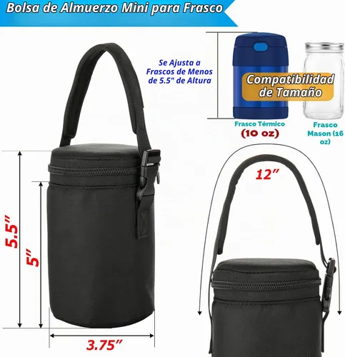 Vista 2 de Cosmos Mini bolsa de transporte para tarros de comida, mini bolsa de almuerzo compatible con termo de 10 onzas, se adapta también a tarros Mason Jar