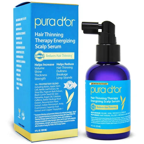 Vista 5 de PURA D'OR Champú de biotina antiadelgazamiento, bloqueador DHT clínicamente probado y terapia del cuero cabelludo revitalizador de suero
