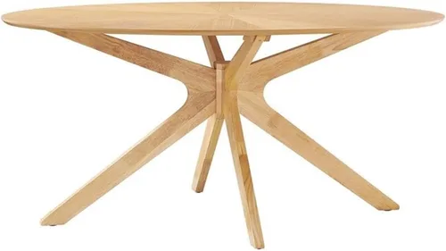 Vista 10 de Modway Crossroads - Mesa de comedor redonda de madera de 47 pulgadas, nogal