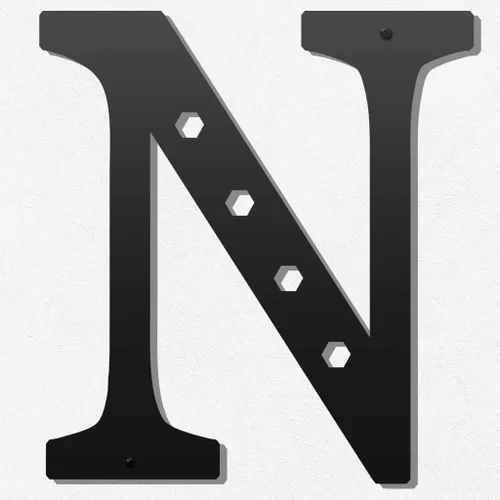 Vista 14 de Letras metálicas para decoración de pared de 12 pulgadas, letras colgantes negras, letras visuales 3D grandes del alfabeto moderno, decoración
