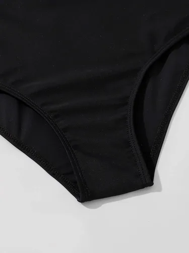 Vista 4 de SHENHE Traje de baño de una pieza con estampado floral y volantes para niña
